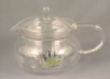 Heat resistant glass teapot