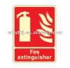 Luminescent fire equipment signs