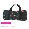 lastest style black fashion canvas printed luggage bag for travelling