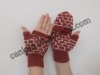 lady fashion knitted/crochet gloves