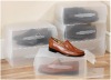 Clear plastic men's shoe storage boxes