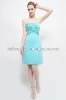 Scoop Above Knee-length Crisscross Gathers Strapless Maid Of Honor Dress