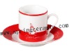 porcelain mug with decal design