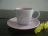 stoneware mug with saucer