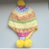 knitted hat with flap