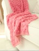 100% polyester solid rose fleece blanket