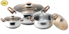 6Pcs color handle & stainless steel cookware set