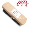 wooden shoe shine brush with horse hair