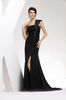 One-shoulder sexy beaded evening dress1029