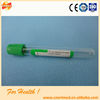 vacuum blood collection tube (green cap)