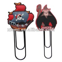 cute shaped paper clip pvc & metal bookmark soft pvc pvc clips