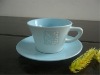 stoneware mug with saucer