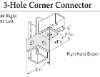 3-HOLE CORNER CONNECTOR(CHANNEL CONNECTOR  PIPE FITTINGS WING FITTINGS)