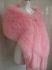 Pink fox fur cape