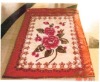 polar fleece/polyester blanket with flower designs