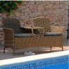 DUO SET PVC RATTAN TETE A TETE 2 SEAT BENCH