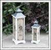 Latest wedding decoration!!! Antique White Wooden Candle Lantern/Lanterns with Fabric Cover H121607