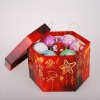 Colorful paper foam christmas ball in nice hexagon box