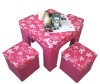 Folding Storage Table and Stool Box