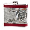 Skin-wrapped hip flask