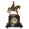 Marble Bronze Mechanical Warrior With Horse Clock