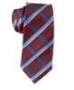 100% silk check woven necktie