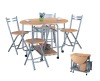 Folding Dining Set(one table +2 chairs,metal dining set)