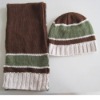 100% acrylic knitted hat and scarf set