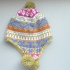 knitted hat with flap