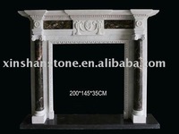 White and Black Marble Fireplace