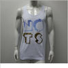 Custom 100% cotton white printed casual tank top for men