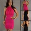 2012 Sexy Draped Pleat Cheap Chiffon Sheath Casual Dresses