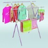 X-type folding clothes rack with a towel shelf