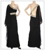 Formal black one shoulder Muslem evening gown EG4