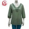 Ladies cotton blouse with dirty dye