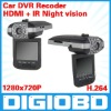 2.5" Car DVR HD199 5 million pixel CMOS sensor TFT LCD H.264 Video code HDMI output IR Night vision Ultra-wide 120-degree lens