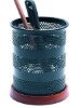 Metal Mesh stationery Wood Pencil Cup pencil holder pen holder