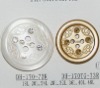 high quality laser effect polyester buttons with stone