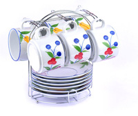 12PCS colorful coffee set with stand