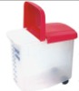 plastic rice storage container with wheel