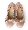 pink soft leather flat ballet shoes