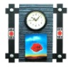 PAINTING WALL CLOCK--wooden clock