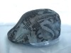 foil print beret cap