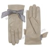 Ladies sheepskin gloves with flower