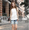 New Women Sexy Wild Style Ribbed Vest White Lace Slim Small Camisoles Fashion