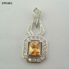 shine noble square yellow zircon pendant jewelry