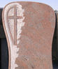 Red Stone Cross Gravestone