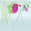 X-type folding clothes rack with a towel shelf