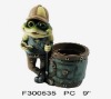 Poly resin frog for Garden Decoration