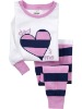 100% cotton girls Pajamas suits set underwear outfit long jumpers baby tee shirts tight top pant kids t-shirt